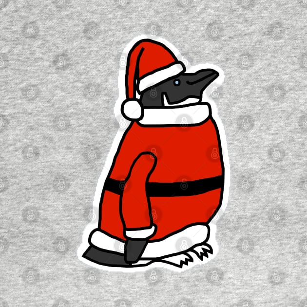 Cute Penguin dressed in Christmas as Santa by ellenhenryart